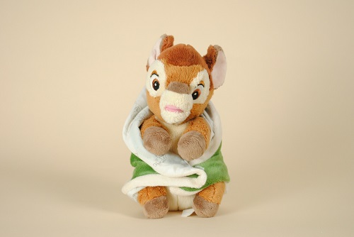 Peluche Bambi DISNEY NICOTOY couverture verte 25 cm