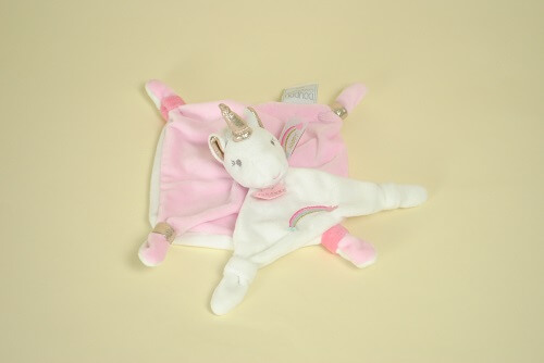 Doudou et compagnie - Attrape-rêve Doudou licorne rose blanc