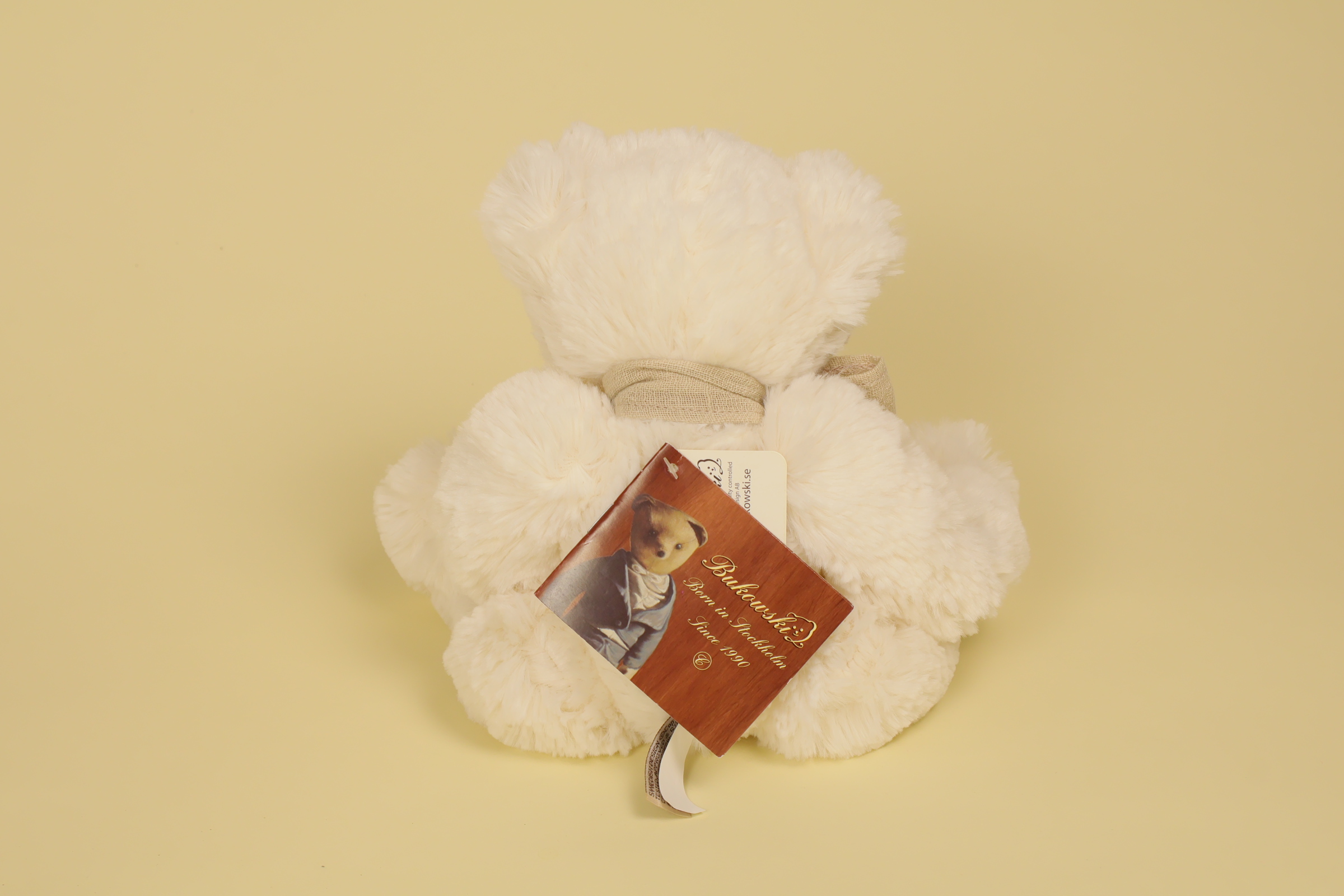 Mon Premier Ours Blanc Noeud Beige dos