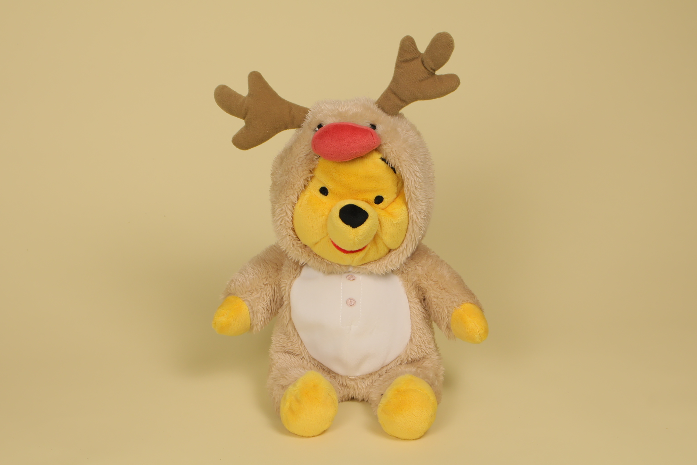 Peluche Winnie l'Ourson déguisé en renne beige 34 cm Disney Simba Toys doudou Noël