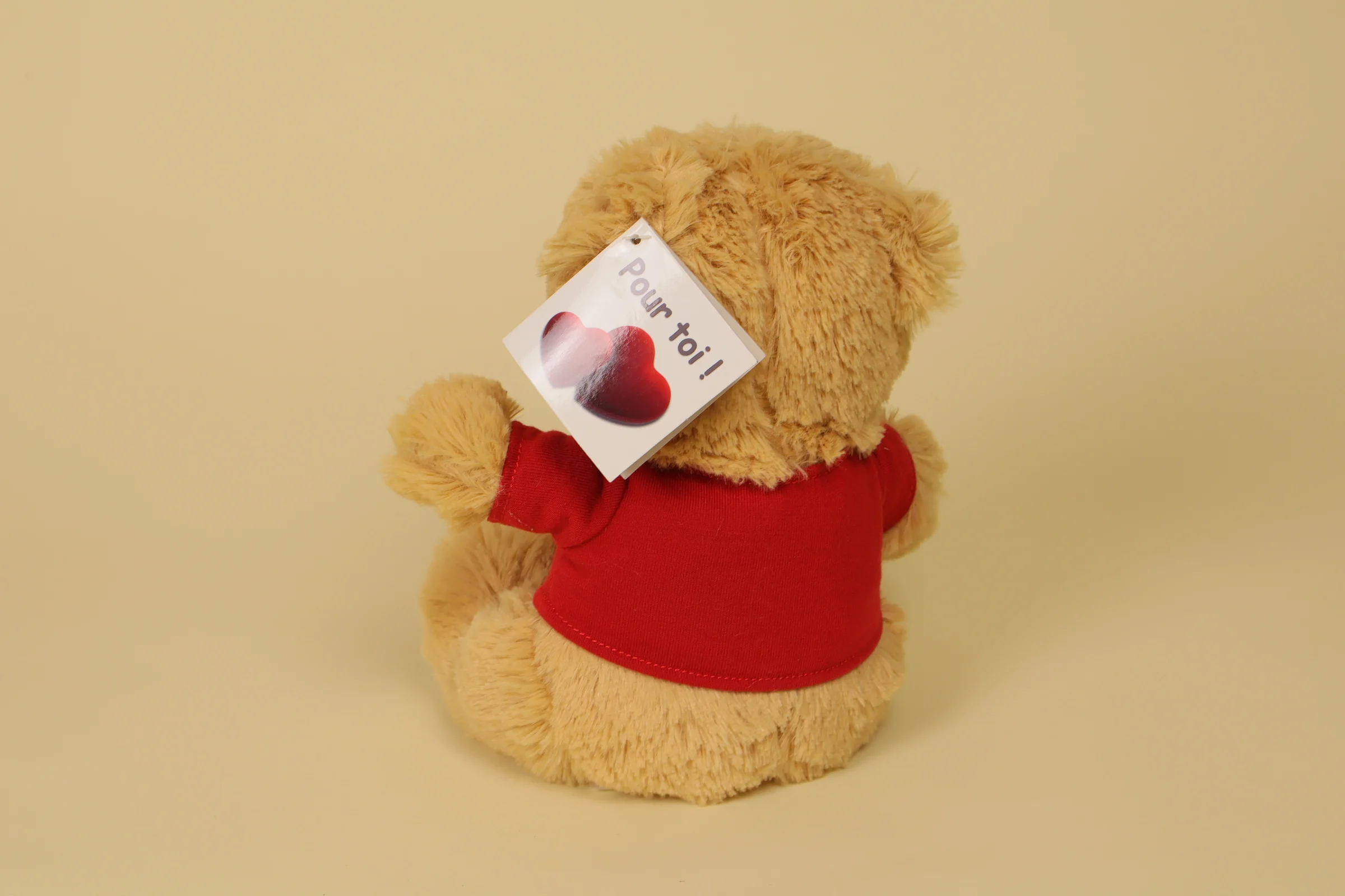 ours beige t-shirt rouge mon amour neuf dos