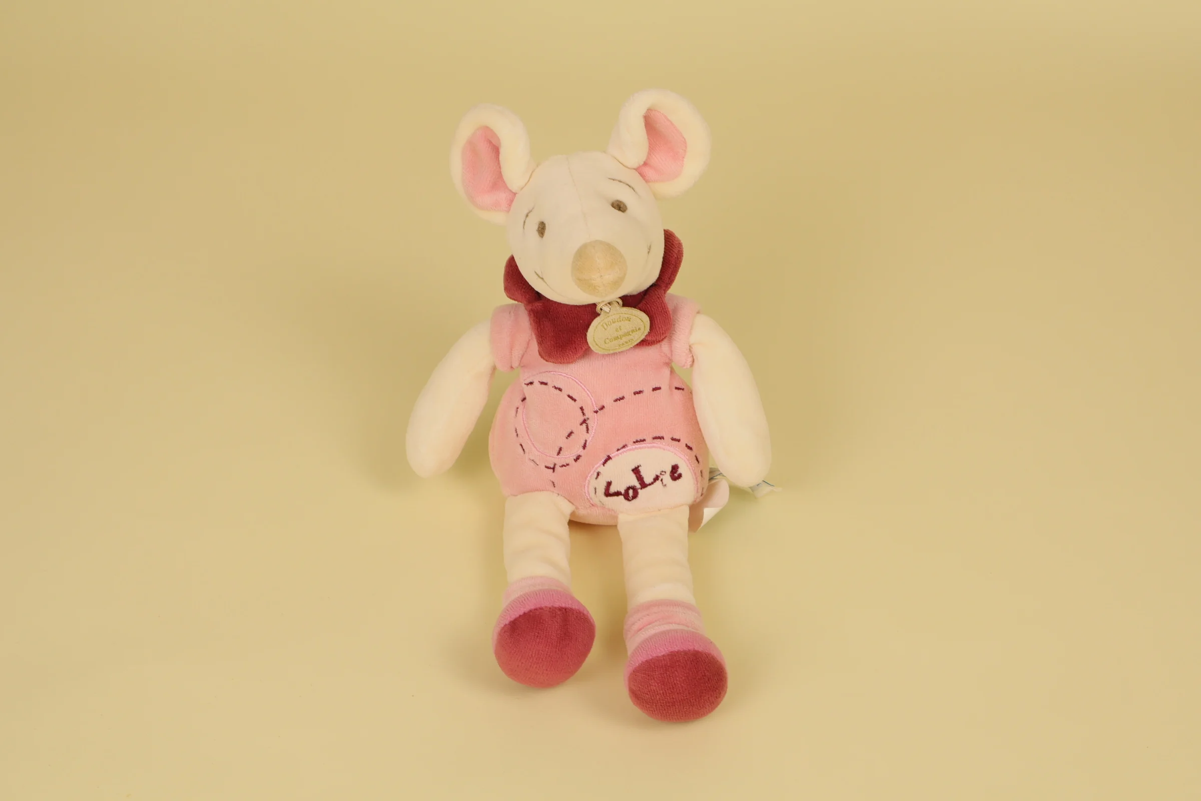 Doudou Souris Lolie Rose Poudré 25 cm 2010 marque Doudou et Compagnie