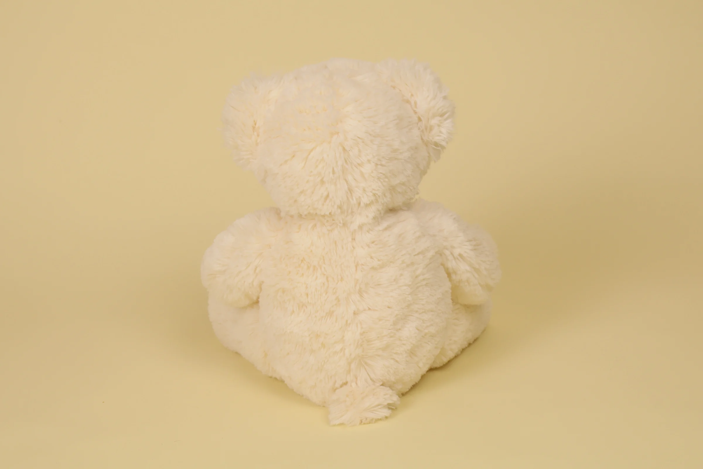 Dos Peluche ours blanc 30 cm gros nez marron marque Gipsy doudou moelleux et doux