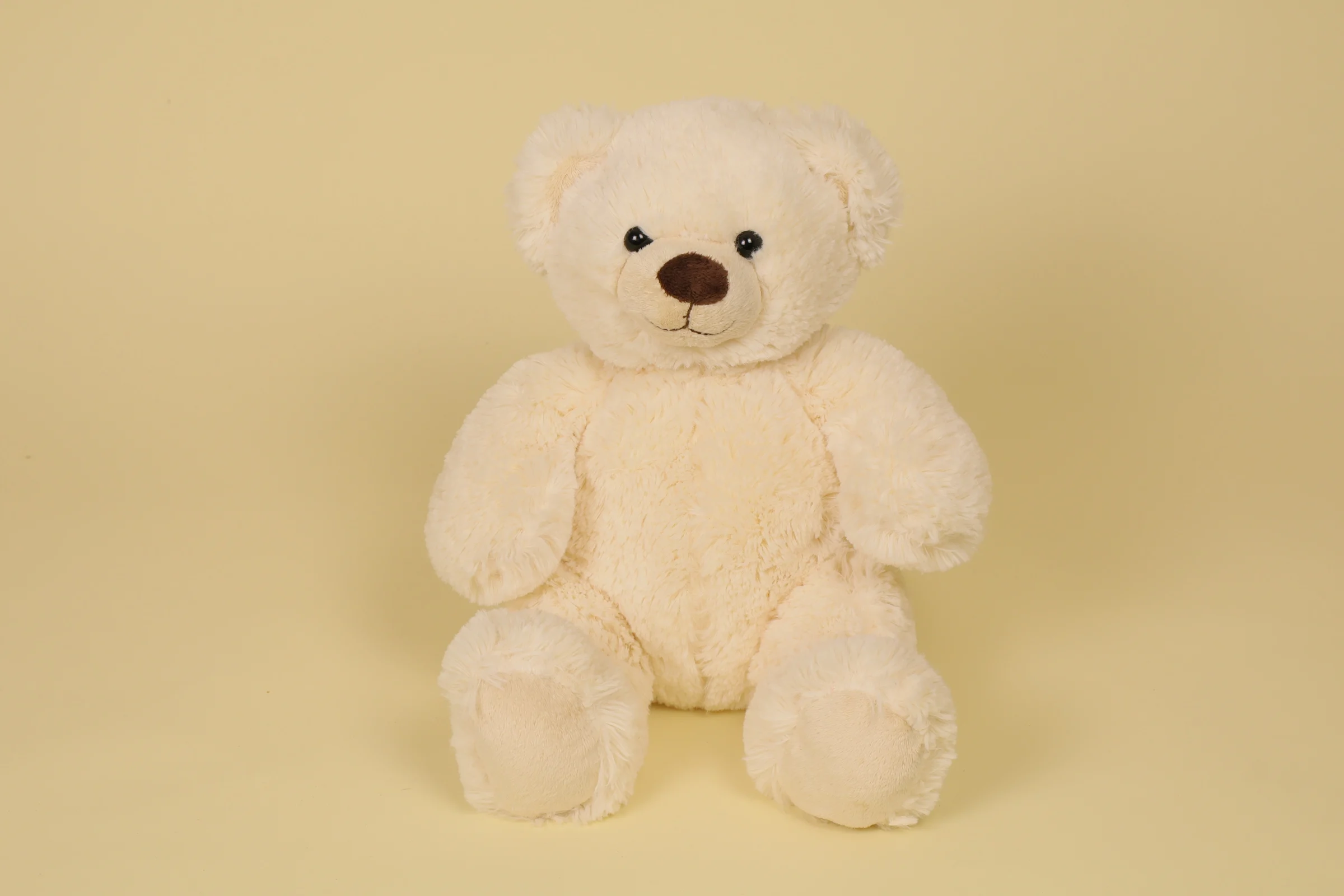 Peluche ours blanc 30 cm gros nez marron marque Gipsy doudou moelleux et doux