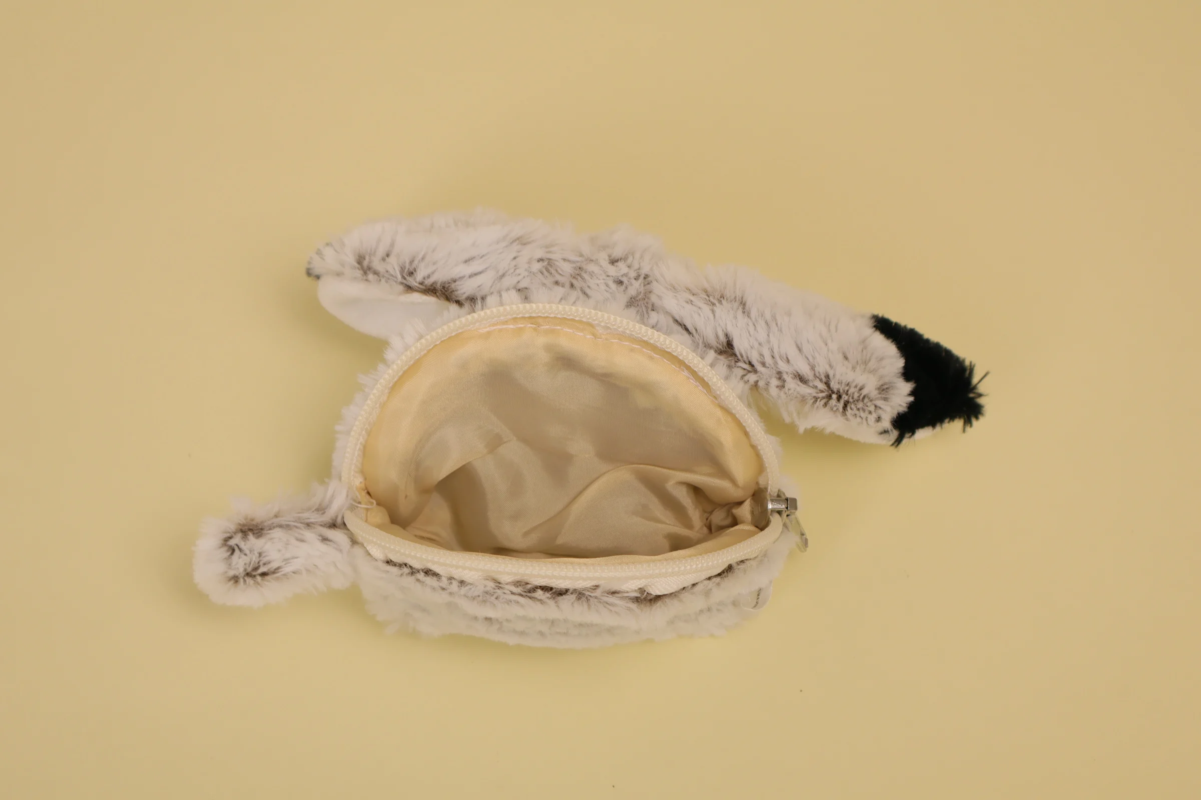 Intérieur Porte-monnaie peluche lapin marron chiné et noir collection Rodadou marque Roda accessoire enfant