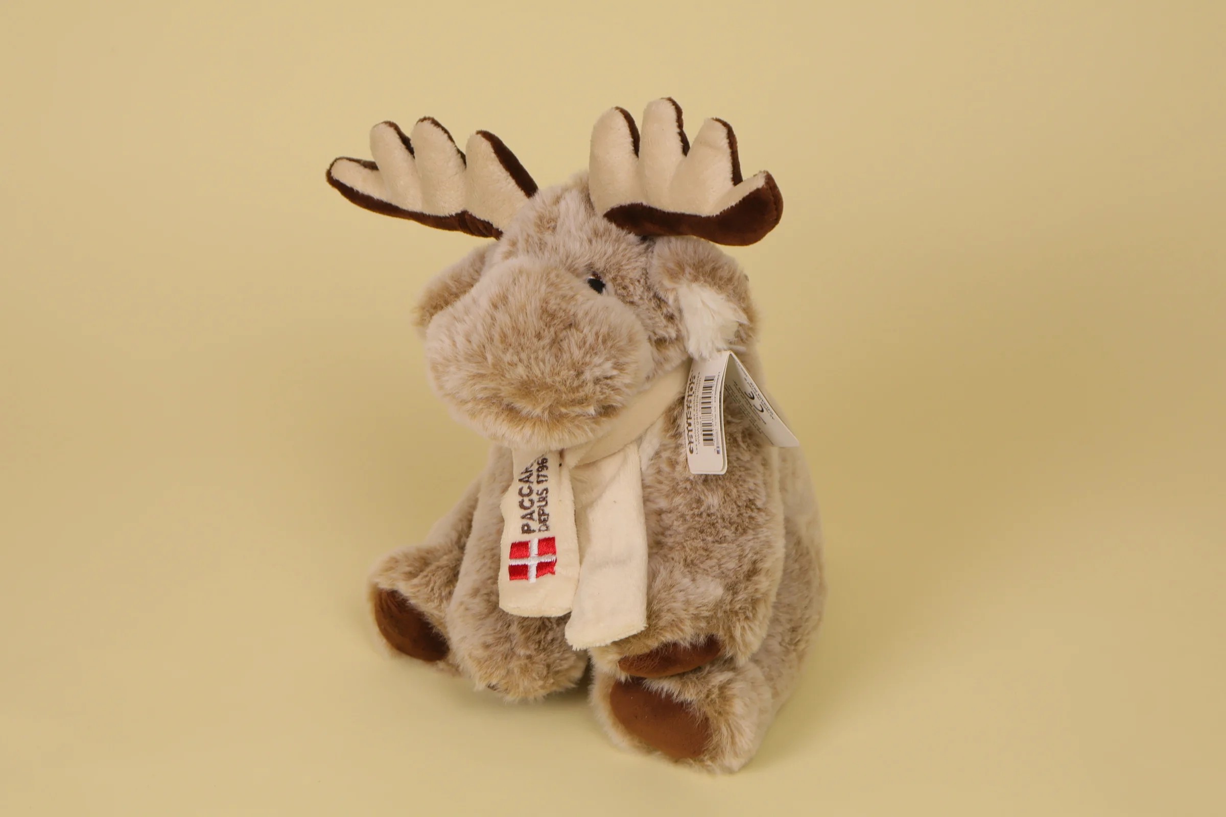 Peluche renne marron 27 cm écharpe brodée marque Gausapa doudou Noël hiver doux