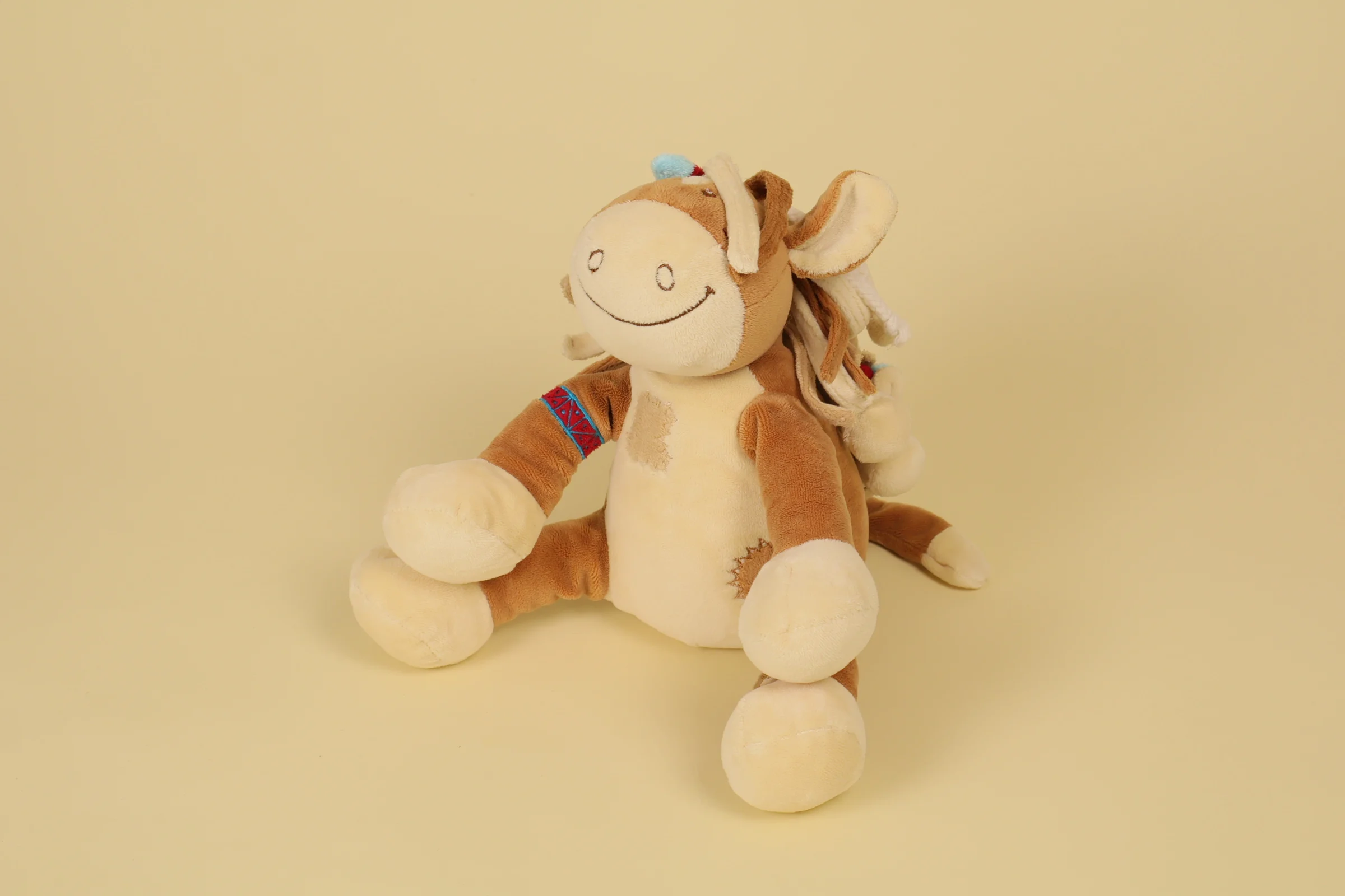 Doudou cheval musical Pinto et son bébé 21 cm collection Pinto et Kaya marque Noukie's