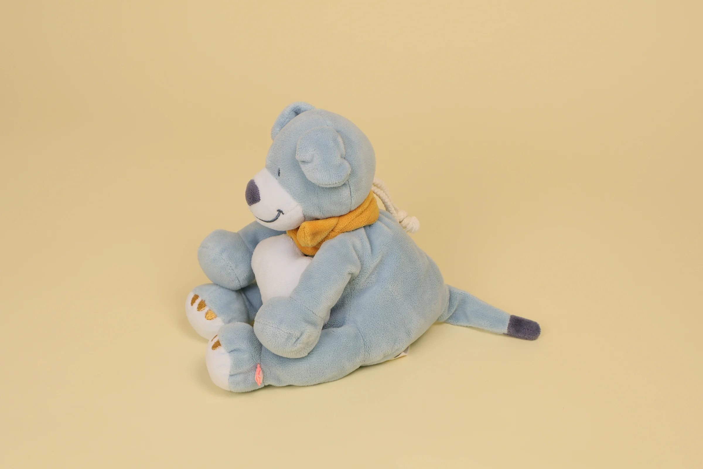 profil Doudou musical chien Achille bleu nuage blanc 19 cm marque Noukie’s collection Achille et Zébrito Veloudoux