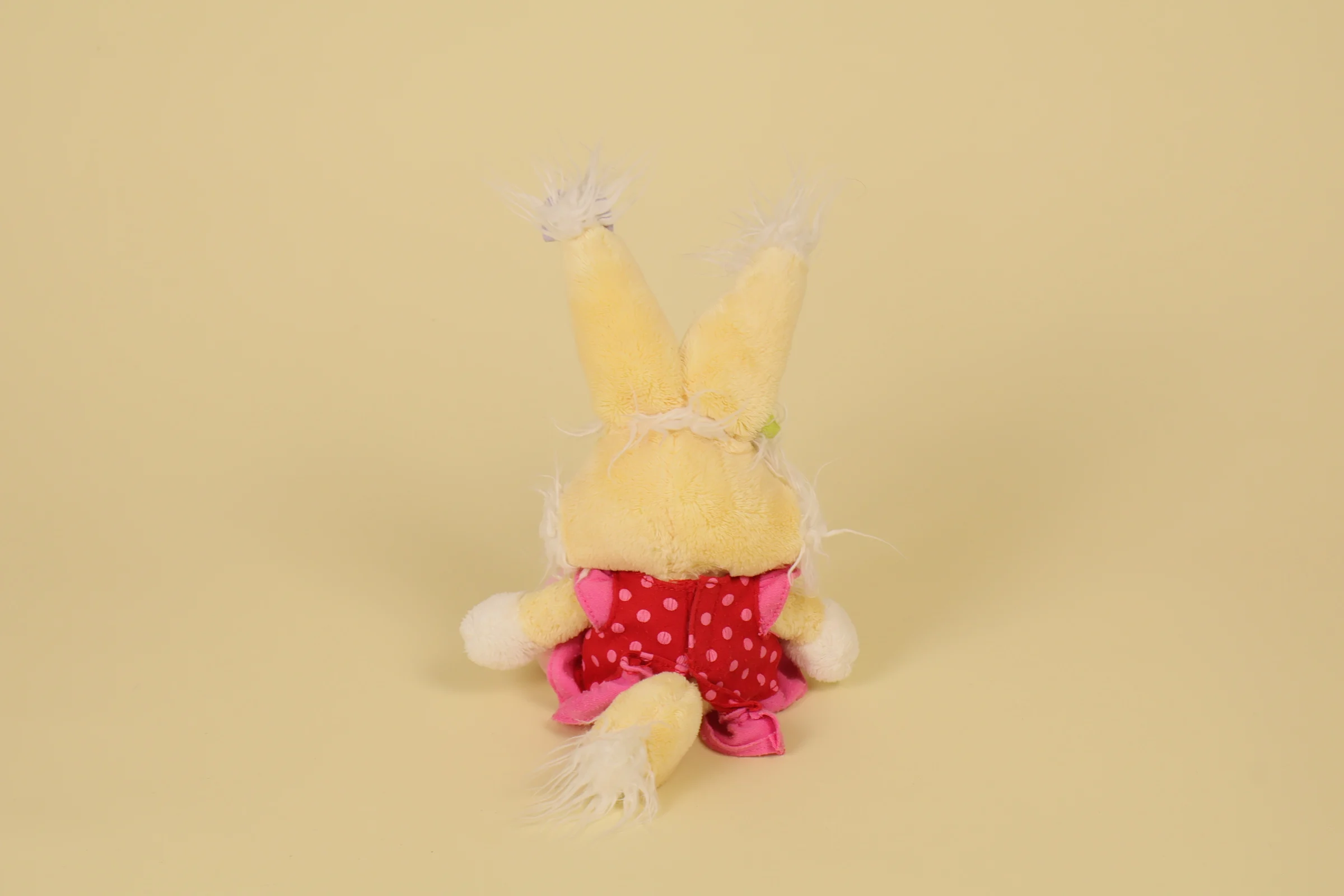 dos Peluche lapin Mimihopps ami Diddl 26 cm robe rouge et rose cœur brodé marque Depesche
