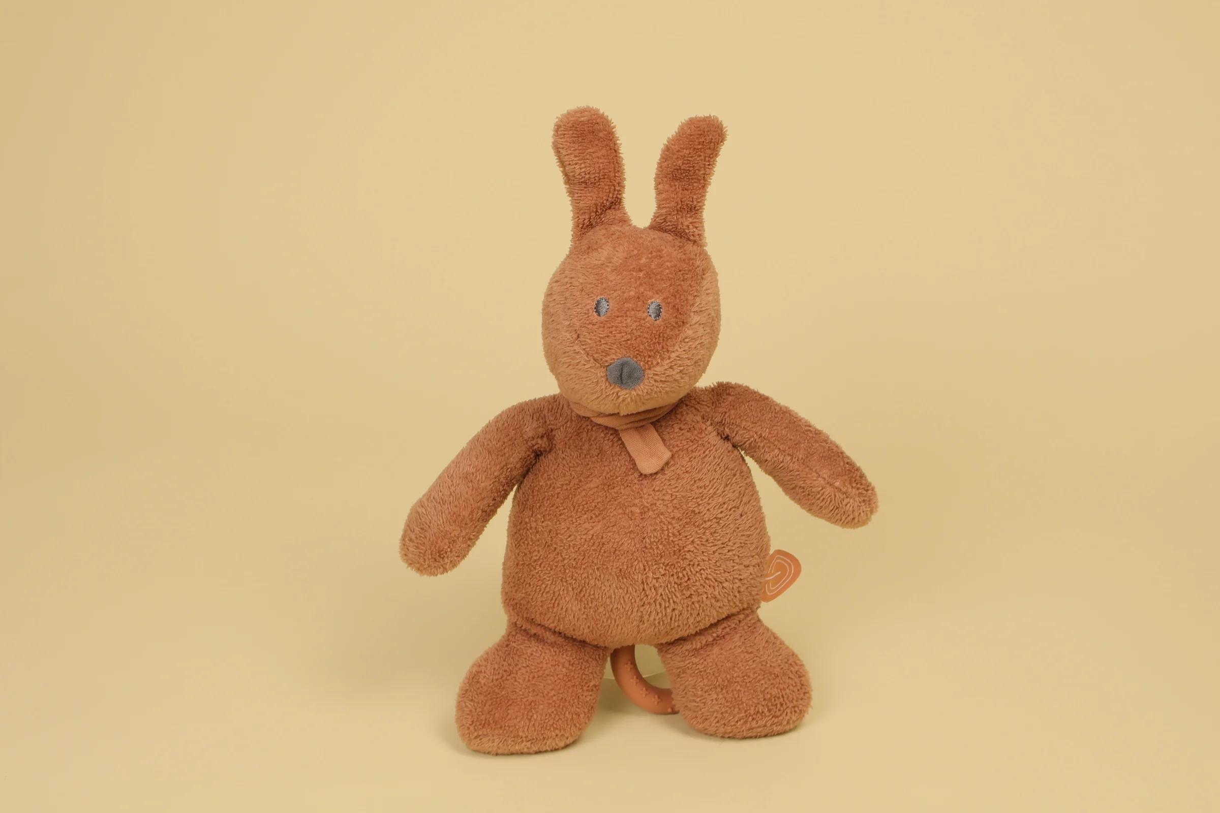 Peluche lapin musical marron 26 cm marque Nattou doudou sonore berceuse pour bébé