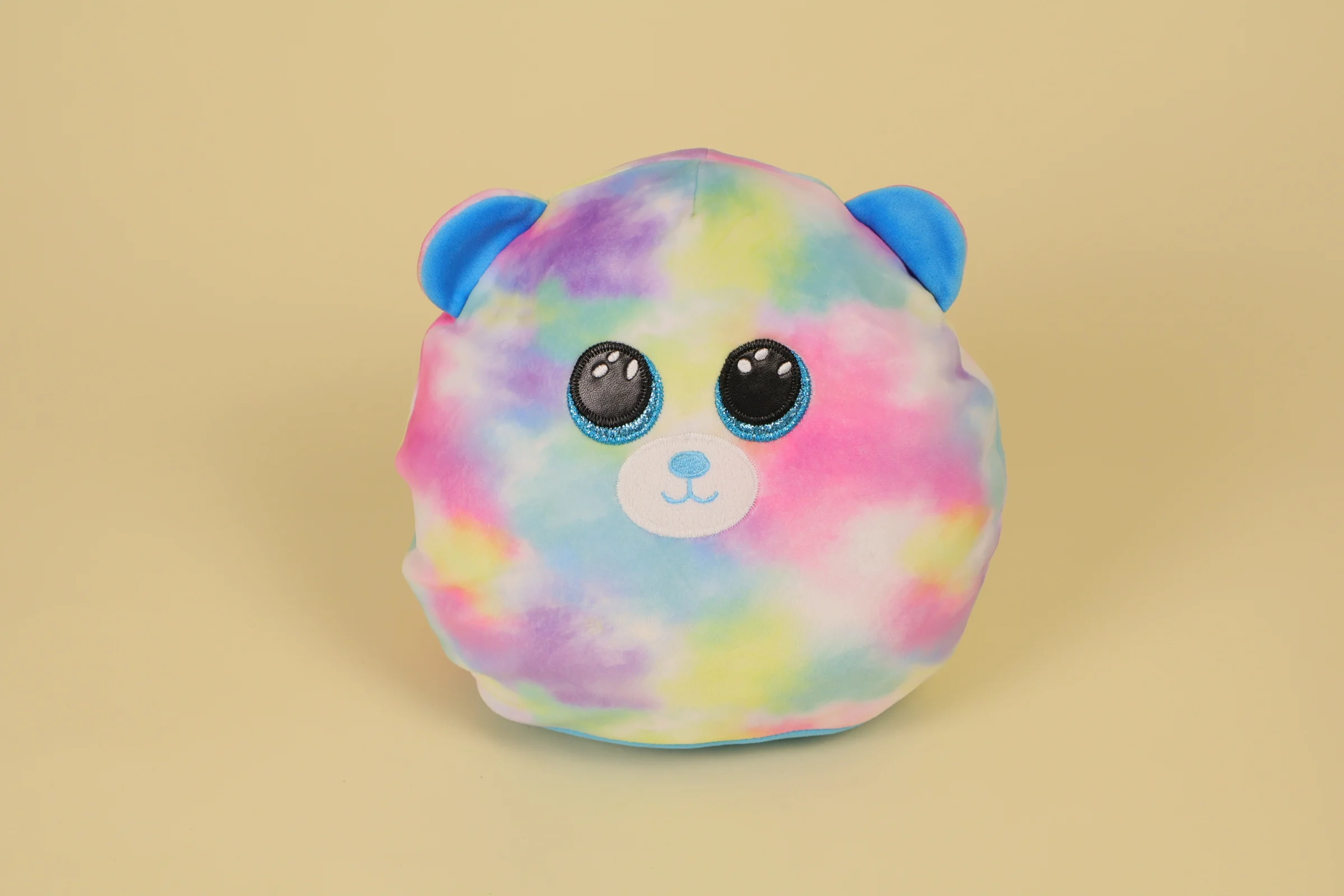 Peluche coussin ours multicolore Squish-a-Boos TY 22 cm texture ultra moelleuse