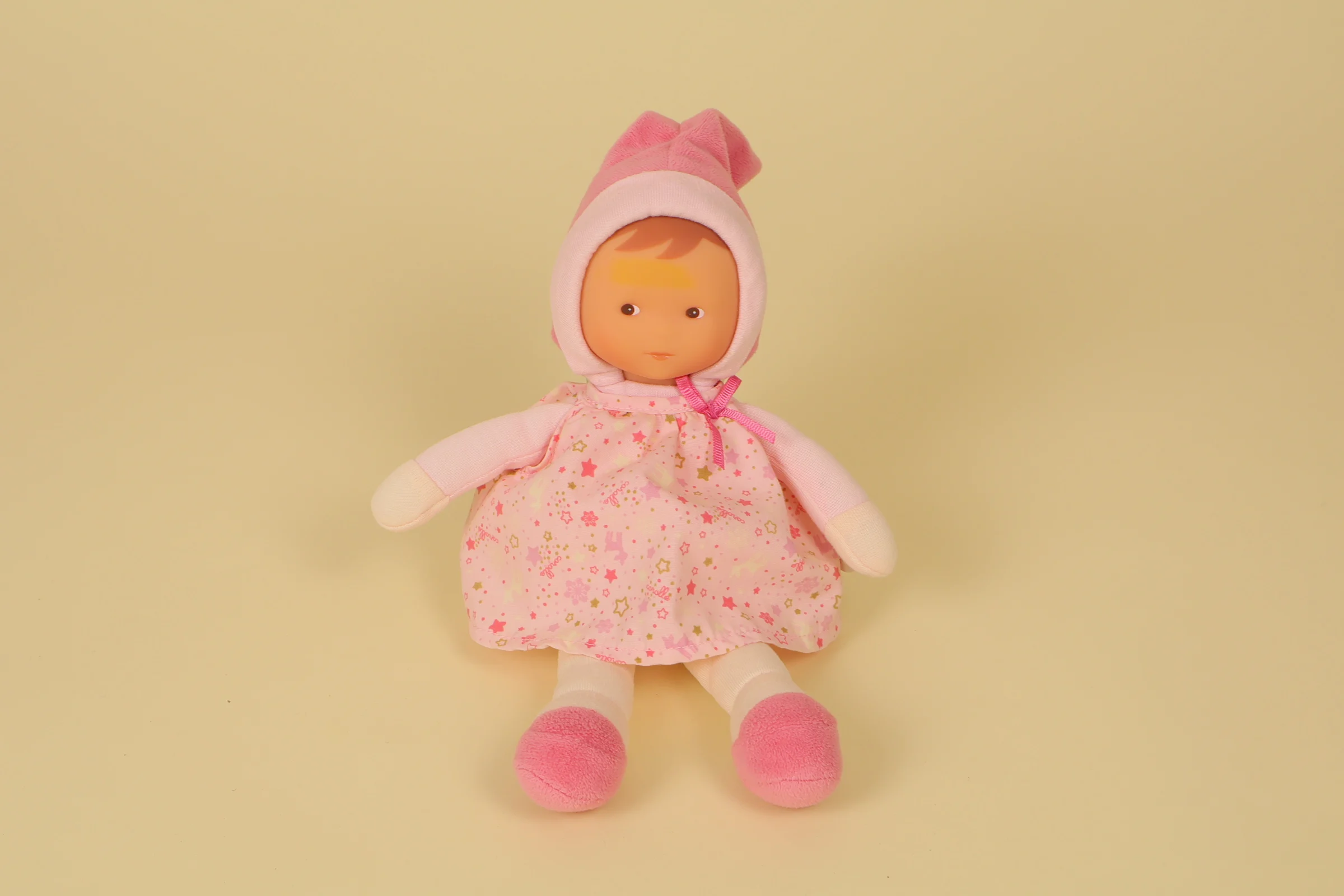 Poupée Miss rose robe imprimée étoiles long bonnet marque Corolle 25 cm année 2014
