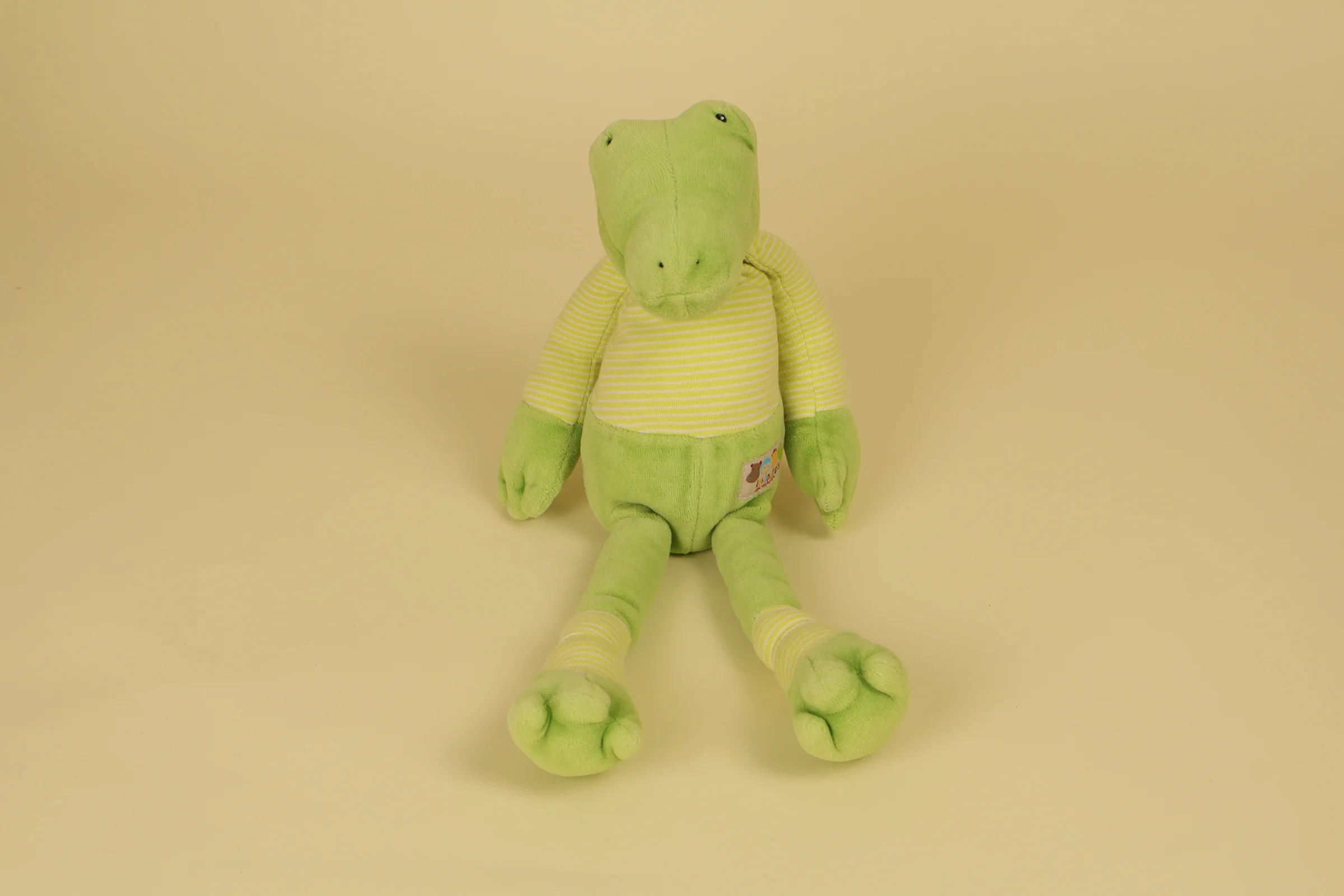 Doudou Crocodile Gilles Vert avec Rayures 35 cm Collection Les Loupiots Année 2007 Marque Moulin Roty