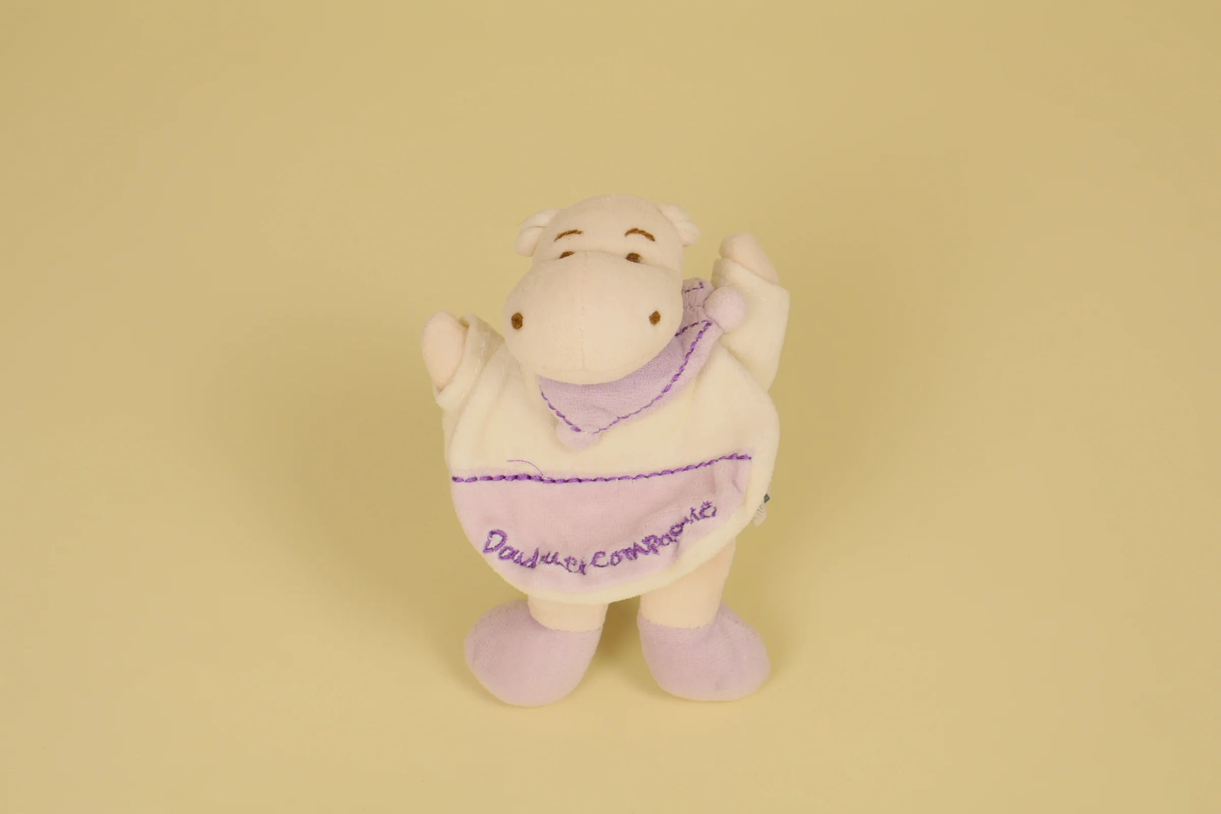 Doudou Hippopotame Léo avec sa Cape Mauve 17 cm collection Zamigolos 2005 marque Doudou et Compagnie
