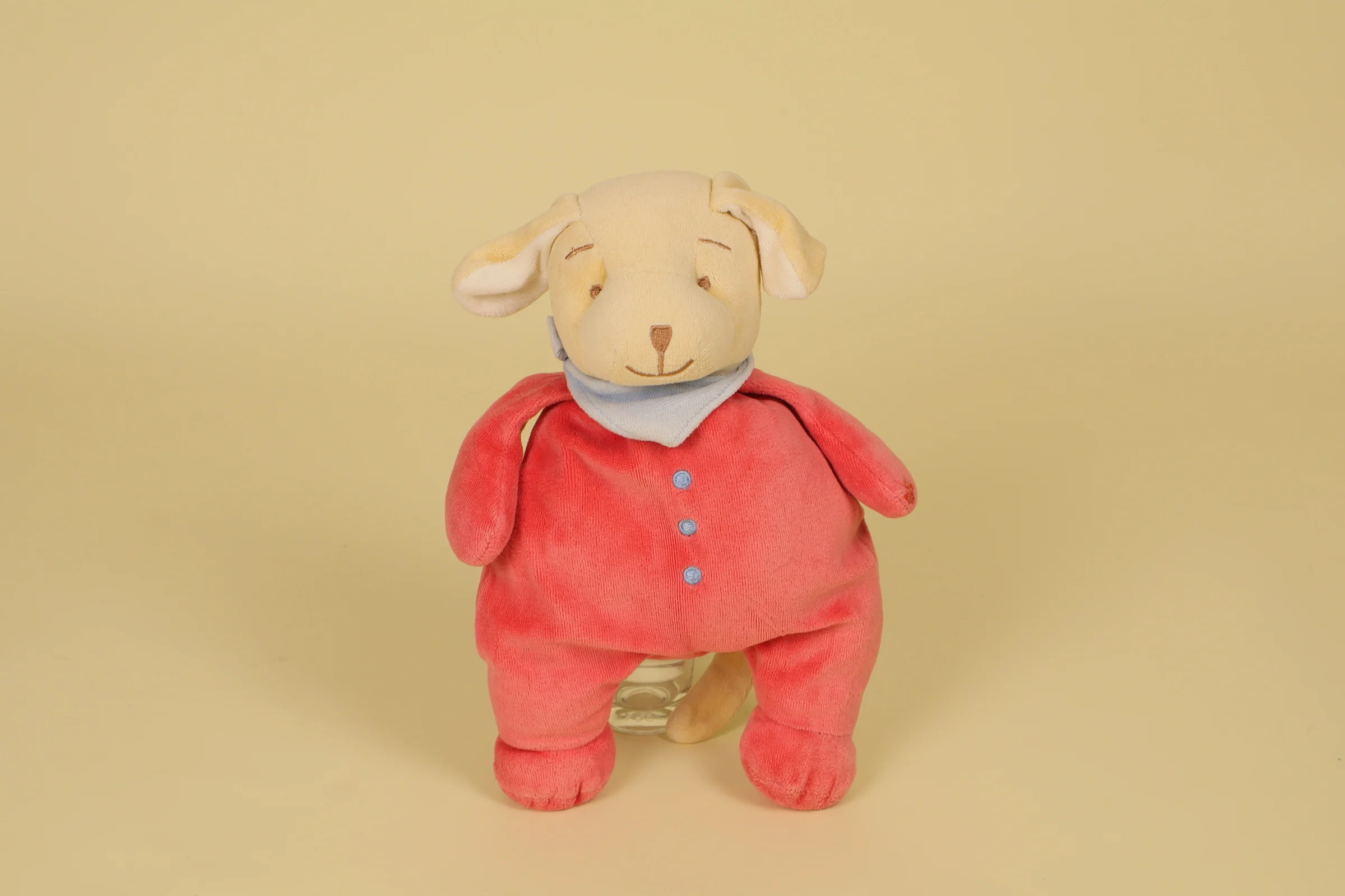 Doudou Chien Rouge avec son Bandana Bleu 26 cm Annee 2010 Marque Bengy