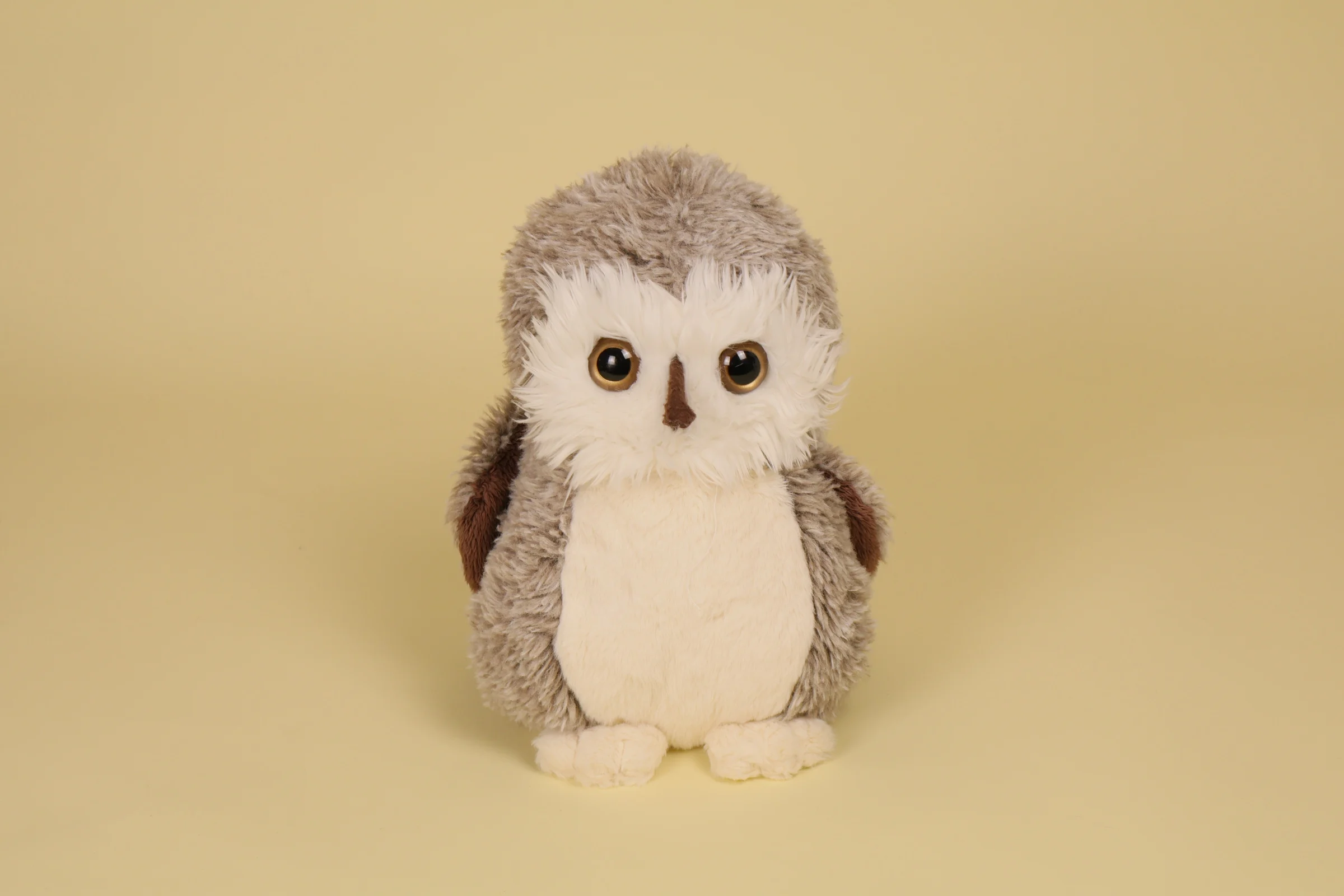 Peluche The Great Hoho Chouette marron et blanche Mesure 25 cm Annee 2013 Marque BUKOWSKI