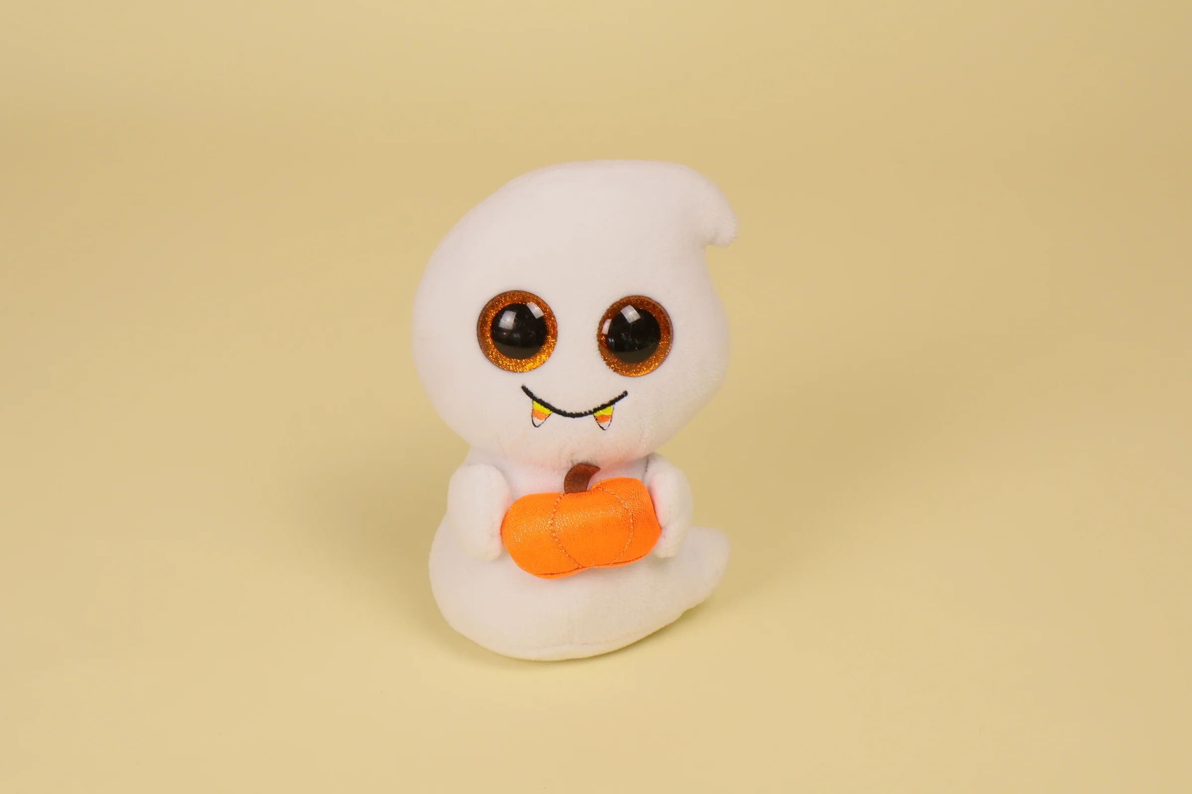 Peluche Fantome Scream avec sa Citrouille Yeux Pailletés Orange 16 cm Année 2017 Marque Ty Beanie Boos