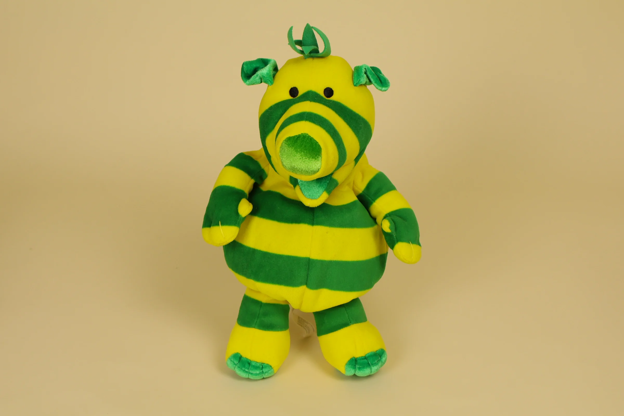 Peluche Fimbo Jaune raye vert Mesure 30 cm Collection Les Fimbles Annee 2002 Marque Fisher Price